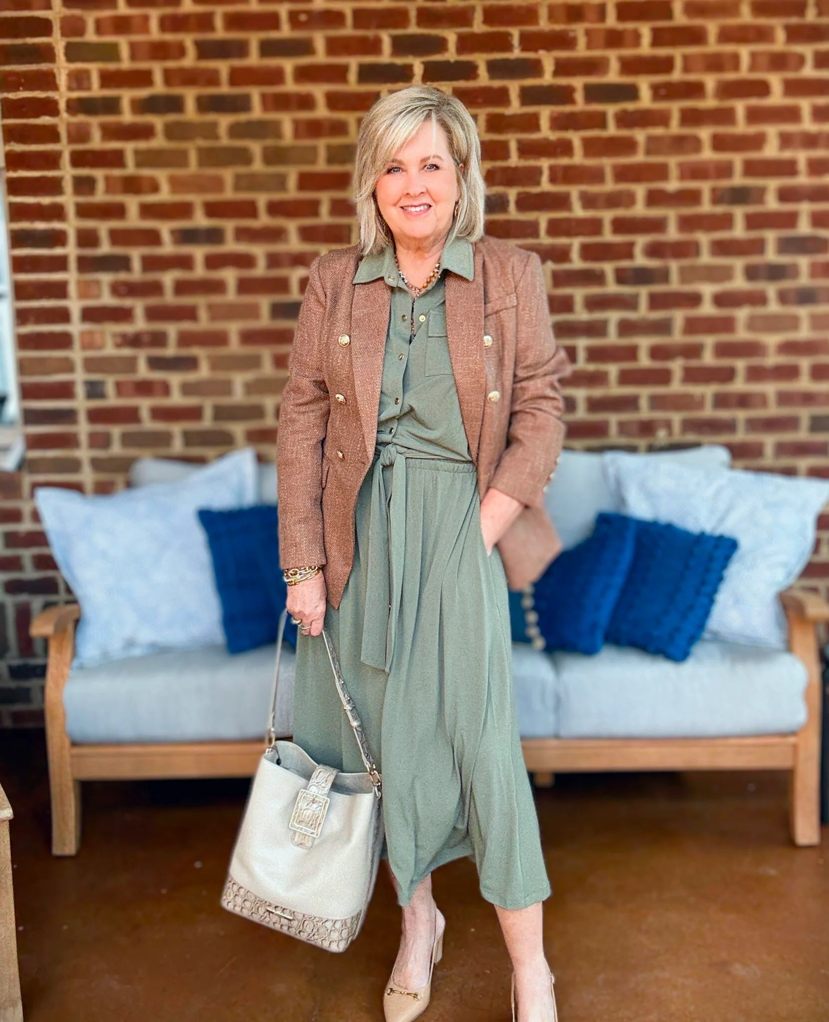 Chico’s new arrivals for Fall! I love the color of this sleeveless shirtdress and I am wearing a size 1. My tweed blazer just came back in stock; I’m wearing a large. 

#LTKStyleTip #LTKWorkwear #LTKOver40