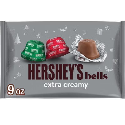HERSHEY'S Christmas Milk Chocolate Bells Candy Bag - 9oz | Target