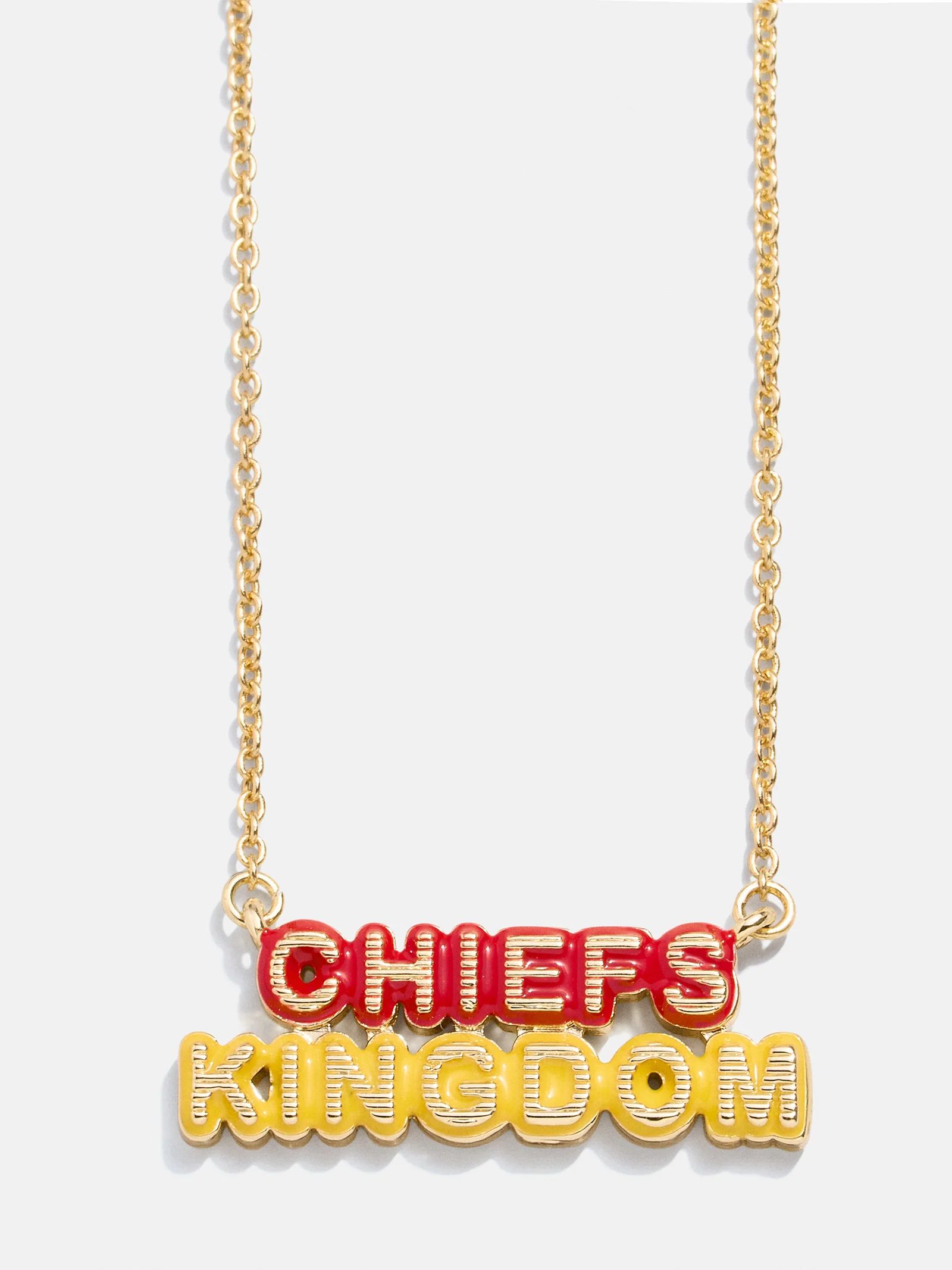 WEAR By Erin Andrews x BaubleBar Kansas City Chiefs Enamel Slogan Necklace - Kansas City Chiefs | BaubleBar (US)