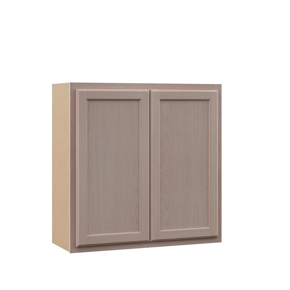 Hampton Bay Hampton Assembled 30x30x12 in. Wall Kitchen Cabinet in Unfinished Beech | The Home Depot