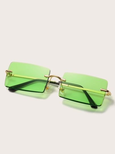 Tinted Lens Rimless Fashion Glasses | SHEIN