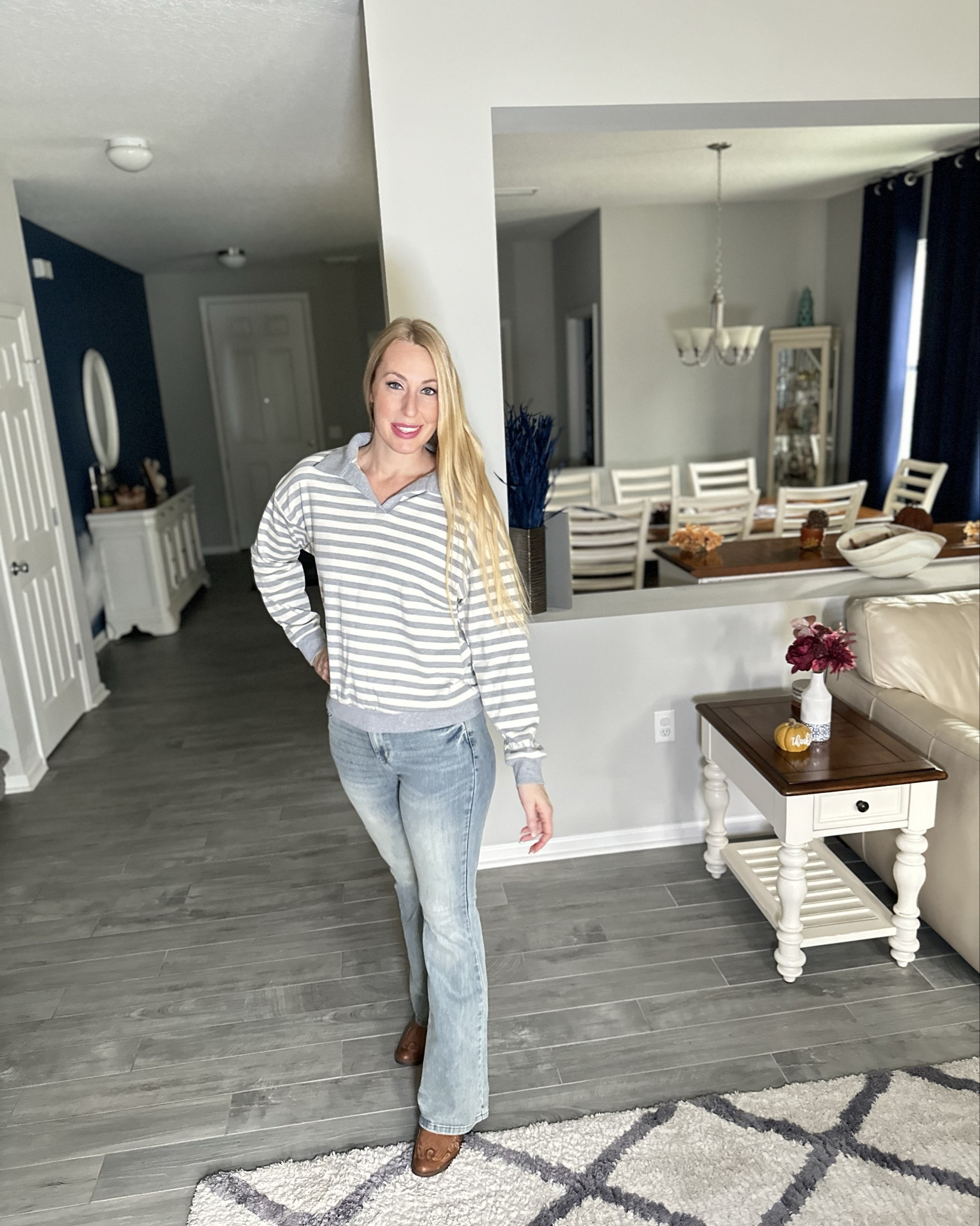 Light grey striped sweatshirt
🤍 oversized fit, extra cozy, fits true to size 
🤍 wearing size small

#LTKFindsUnder50 #LTKStyleTip #LTKFindsUnder100