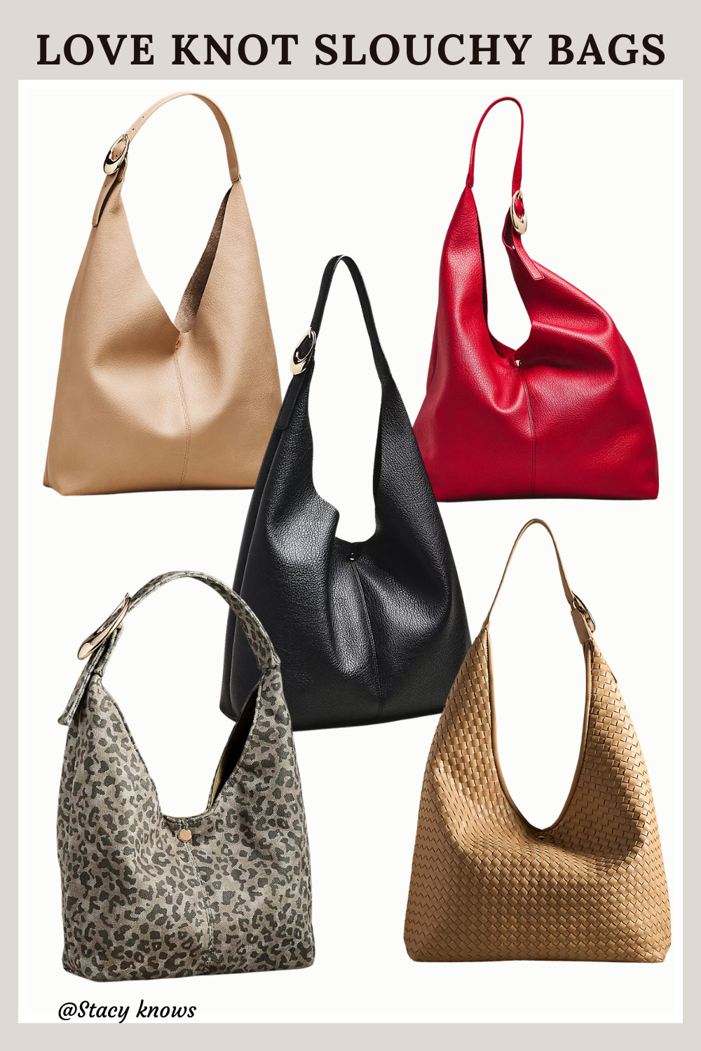 Step into style with the ultimate "It Girl" accessory! I am completely obsessed with these Love Knot Slouchy Bags. They have that perfect effortless, high-end look that elevates even the simplest outfit. Whether you're running errands or heading to dinner, this is the bag you need! 
Shop the different colors and sizes on my LTK!
#LTKbag #SlouchyBag #LoveKnotBag #HandbagObsessed #StreetStyle #QuietLuxury #EffortlessStyle #AccessoryInspo #LTKstyletip #ChicStyle #HandbagGoals 

 #LTKstorytime #LTKU #LTKTravel