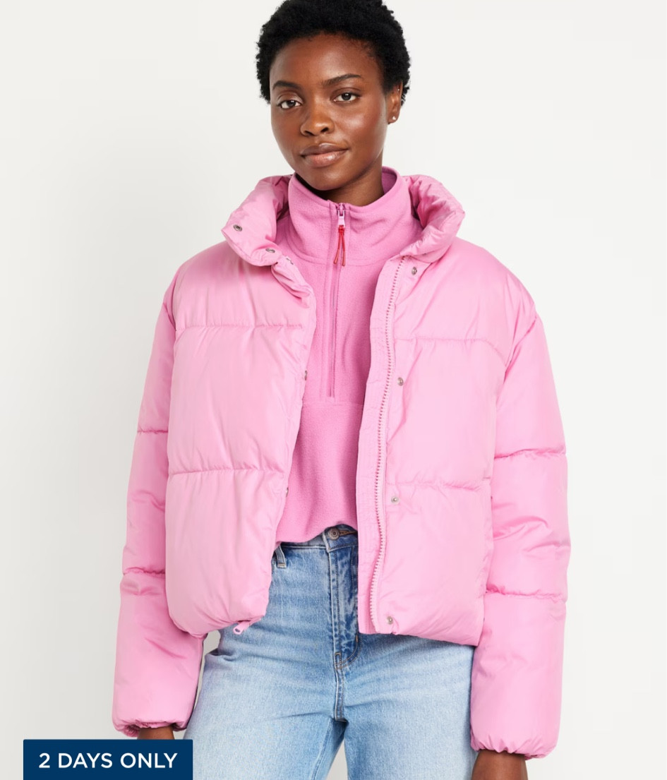 I bought this pink puffer for the color but it is surprisingly warm! 50% off right now with now with no code needed. I stayed TTS  