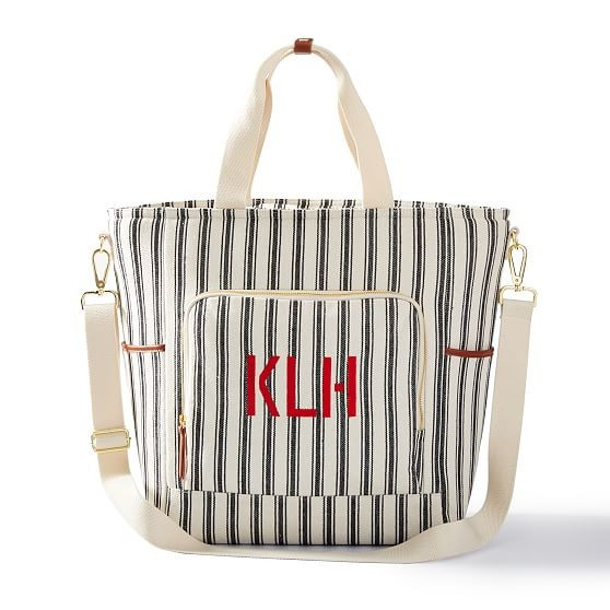 Striped Cooler Tote Bag | Mark and Graham