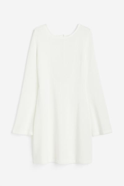 Tie-detail Knit Dress - White - Ladies | H&M US | H&M (US + CA)
