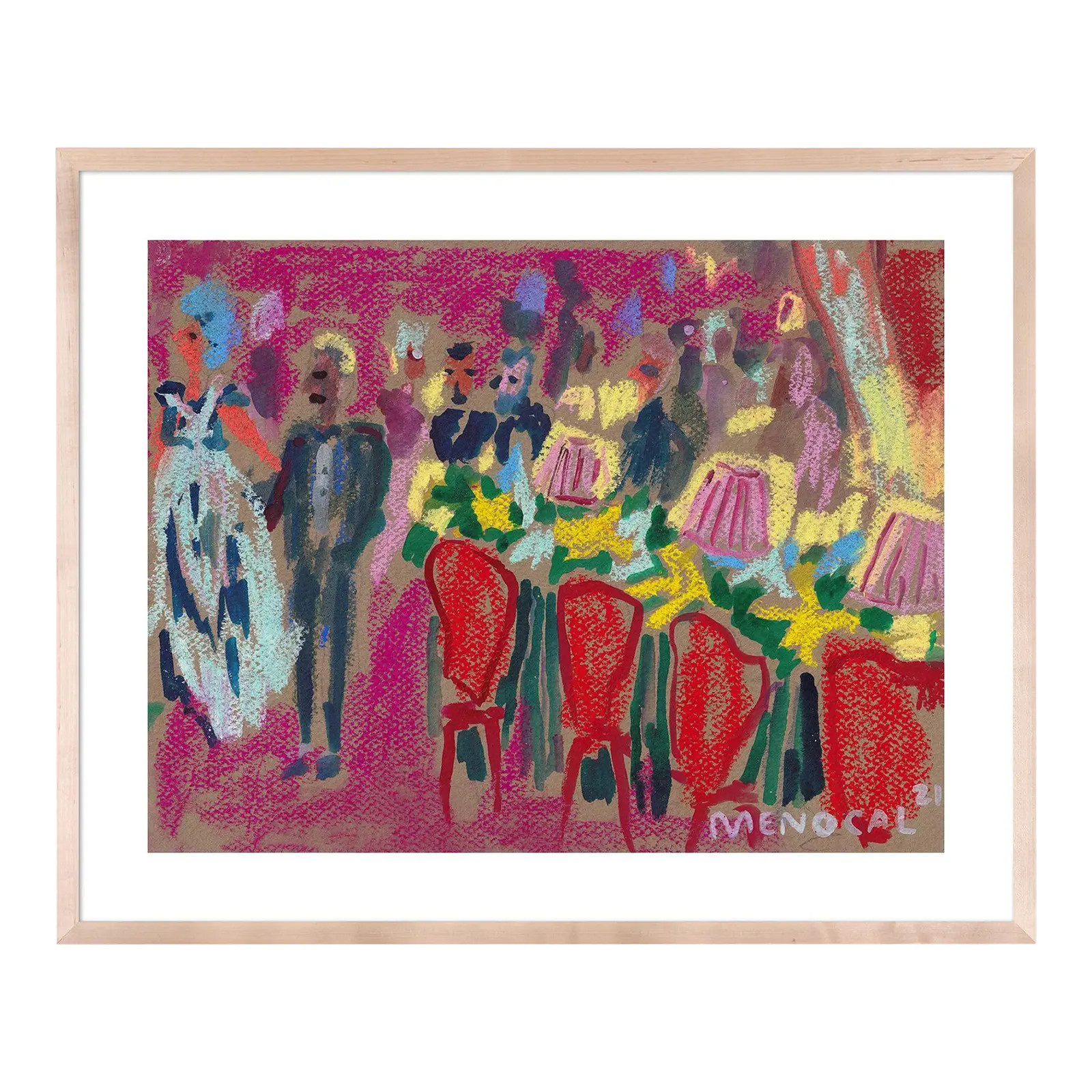 Cabaret IV by Happy Menocal in Natural Frame, Medium Art Print | Chairish