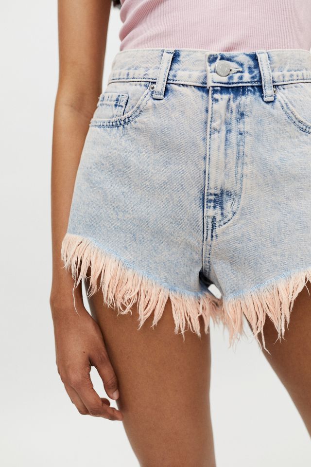 BDG High-Waisted Cheeky Denim Short – Pink Acid Wash | Urban Outfitters (US and RoW)