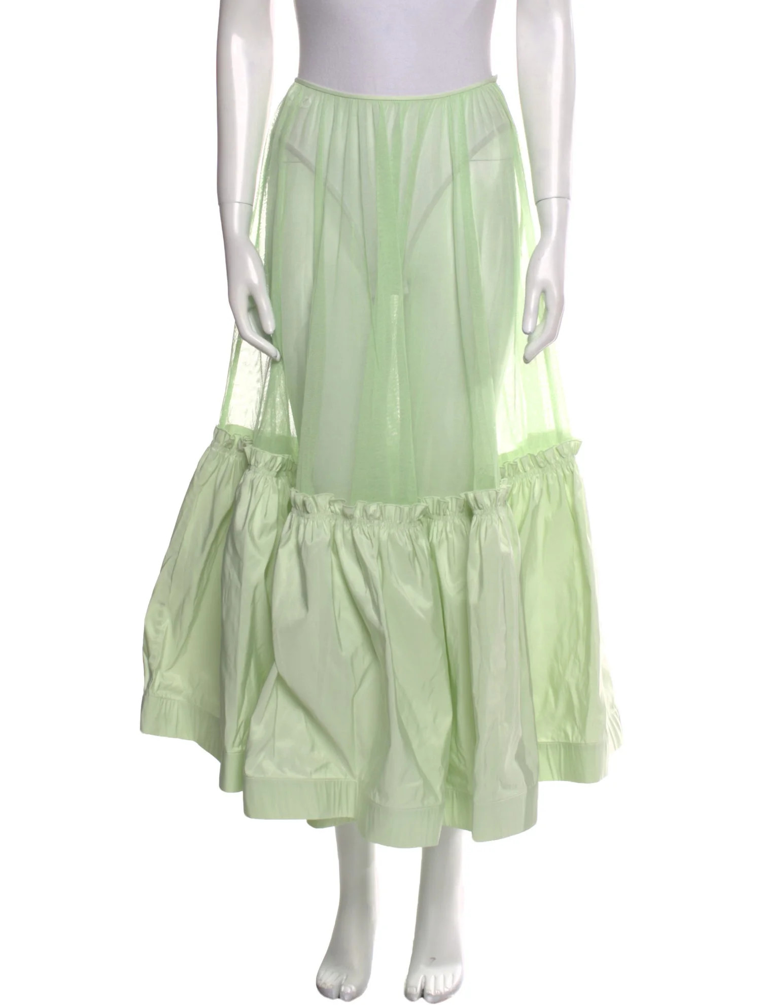 Mesh Accents Midi Length Skirt | The RealReal