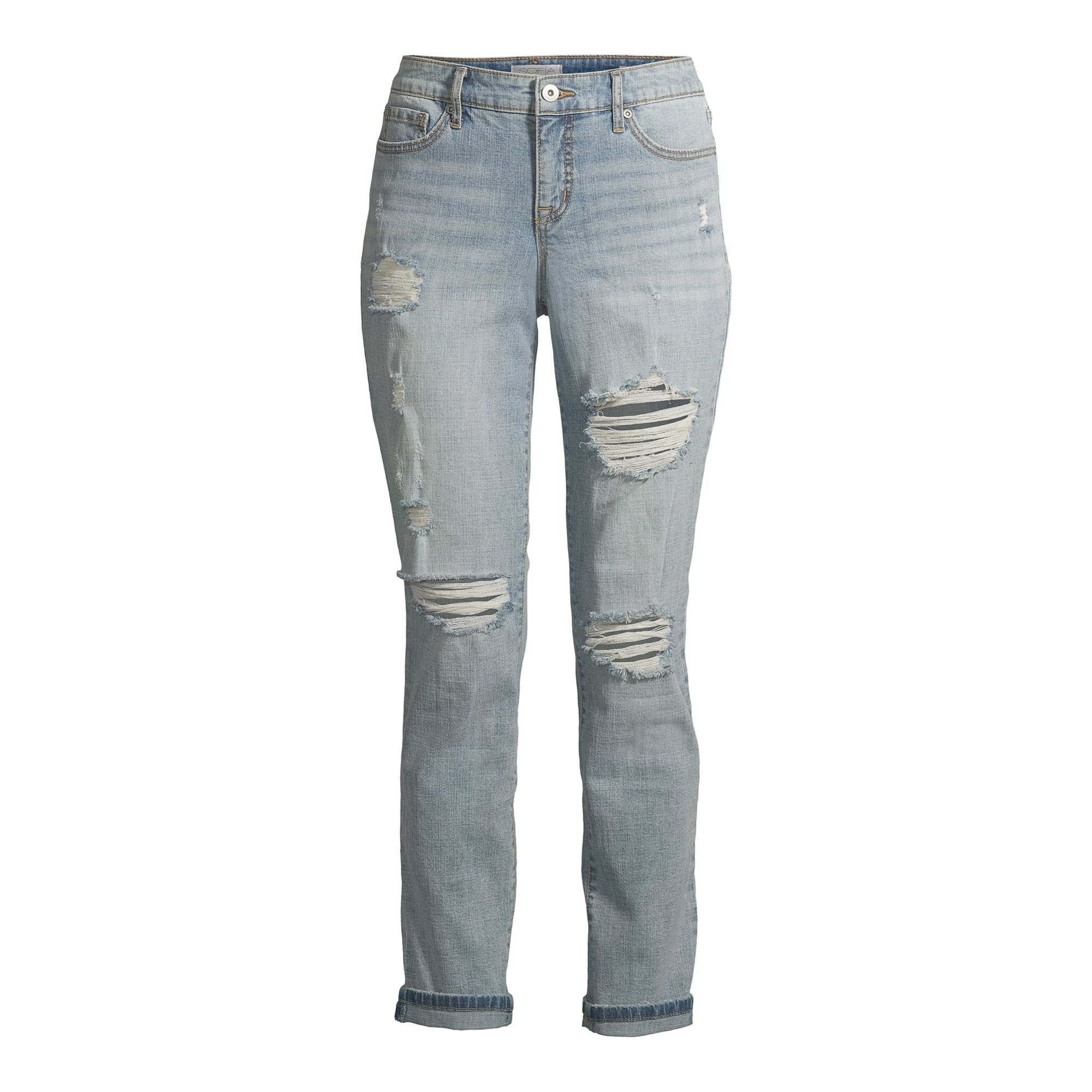 Sofia Jeans by Sofia Vergara Women's Bagi Boyfriend Jeans with Roll Cuff | Walmart (US)