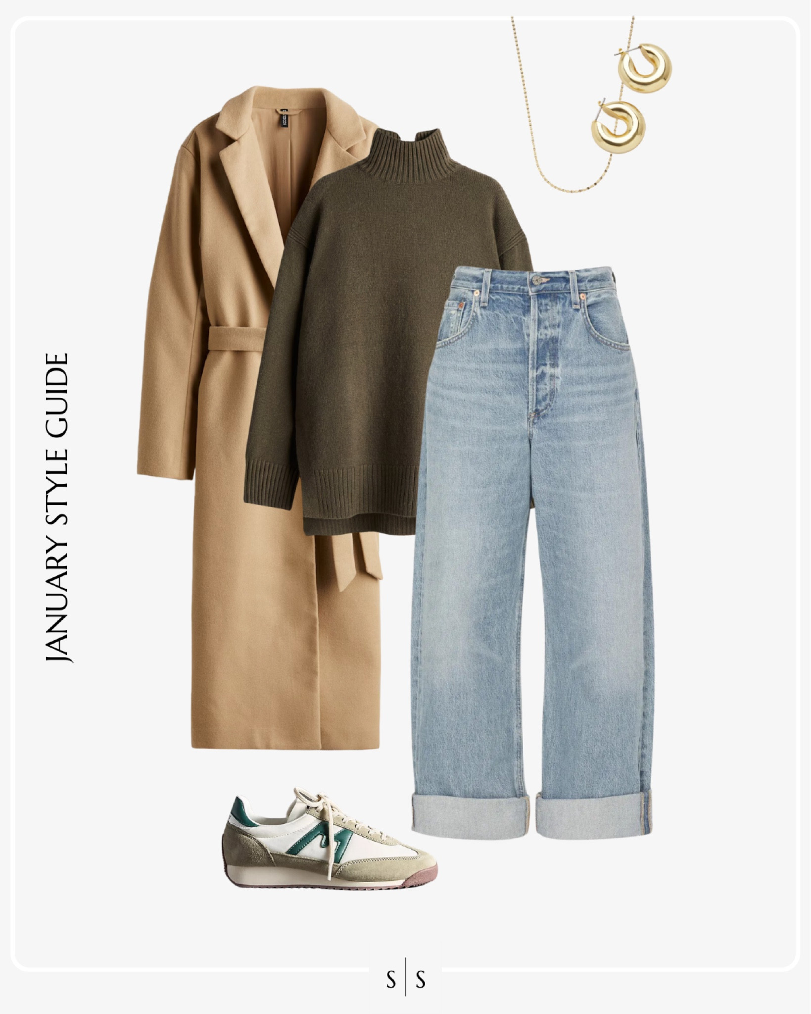 Monthly Style Guide: JANUARY Winter outfit looks to copy | turtleneck sweater, loose jean, wrap long coat, sneakers 

#winteroufit #winterfashion #outfitidea #casualchic

#LTKStyleTip
