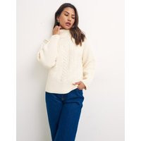 Womens Nobody's Child Cable Knit Roll Neck Jumper - Cream | Marks and Spencer AU/NZ