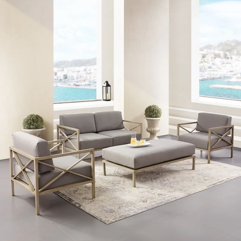 Shaddix Metal 2 - Person Seating Group with Cushions | Wayfair North America