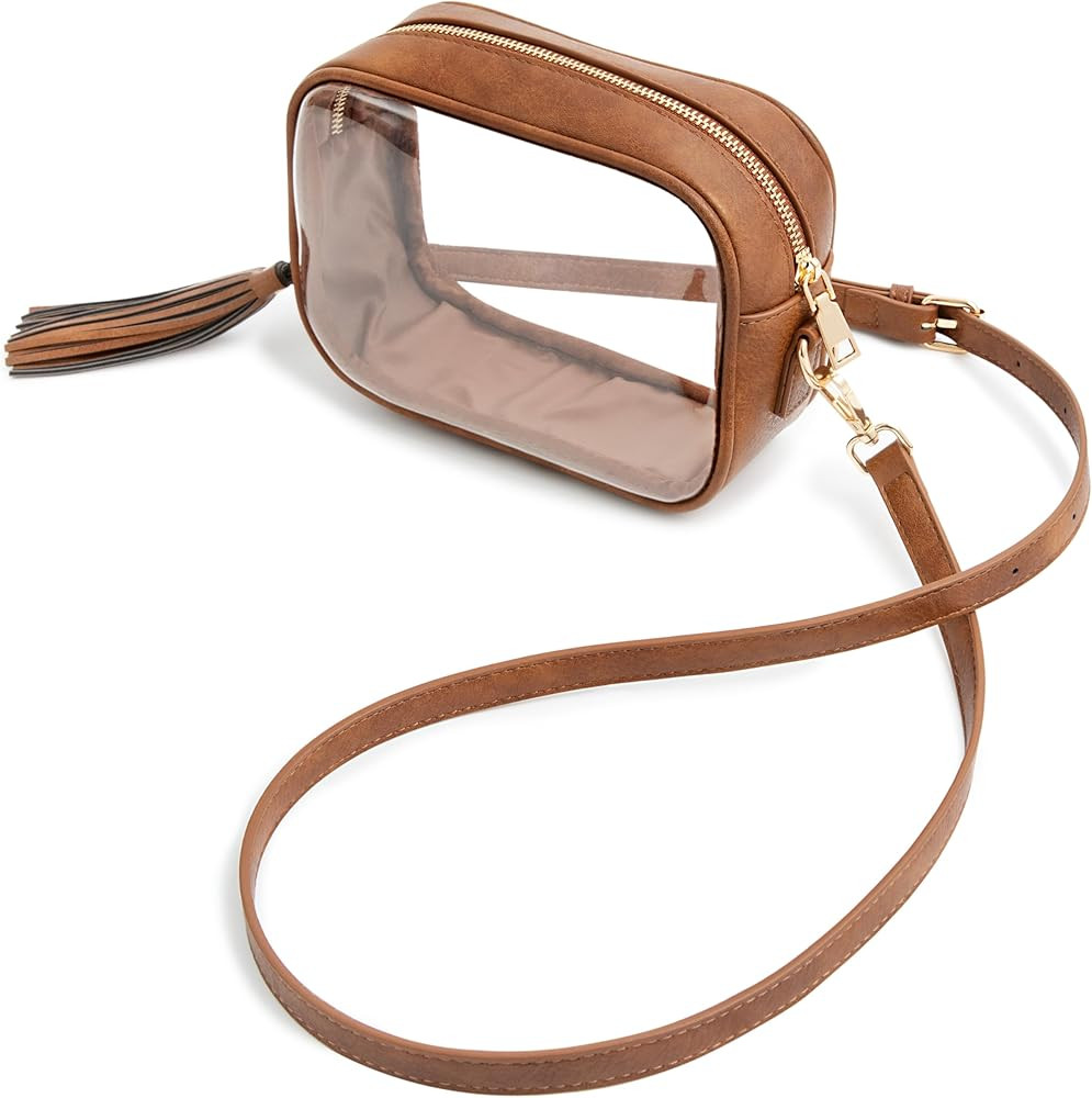 Yarnic Stadium Approved PVC Crossbody Purse - Small Clear Bag with Adjustable Shoulder Strap | Amazon (US)