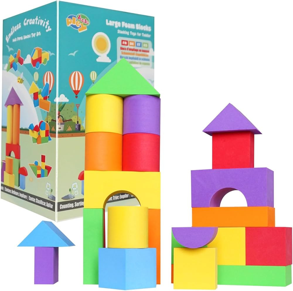 Suitable Size Foam Building Blocks for Toddlers 18M+, Big Soft Stacking Blocks Toys, Baby Bath To... | Amazon (US)