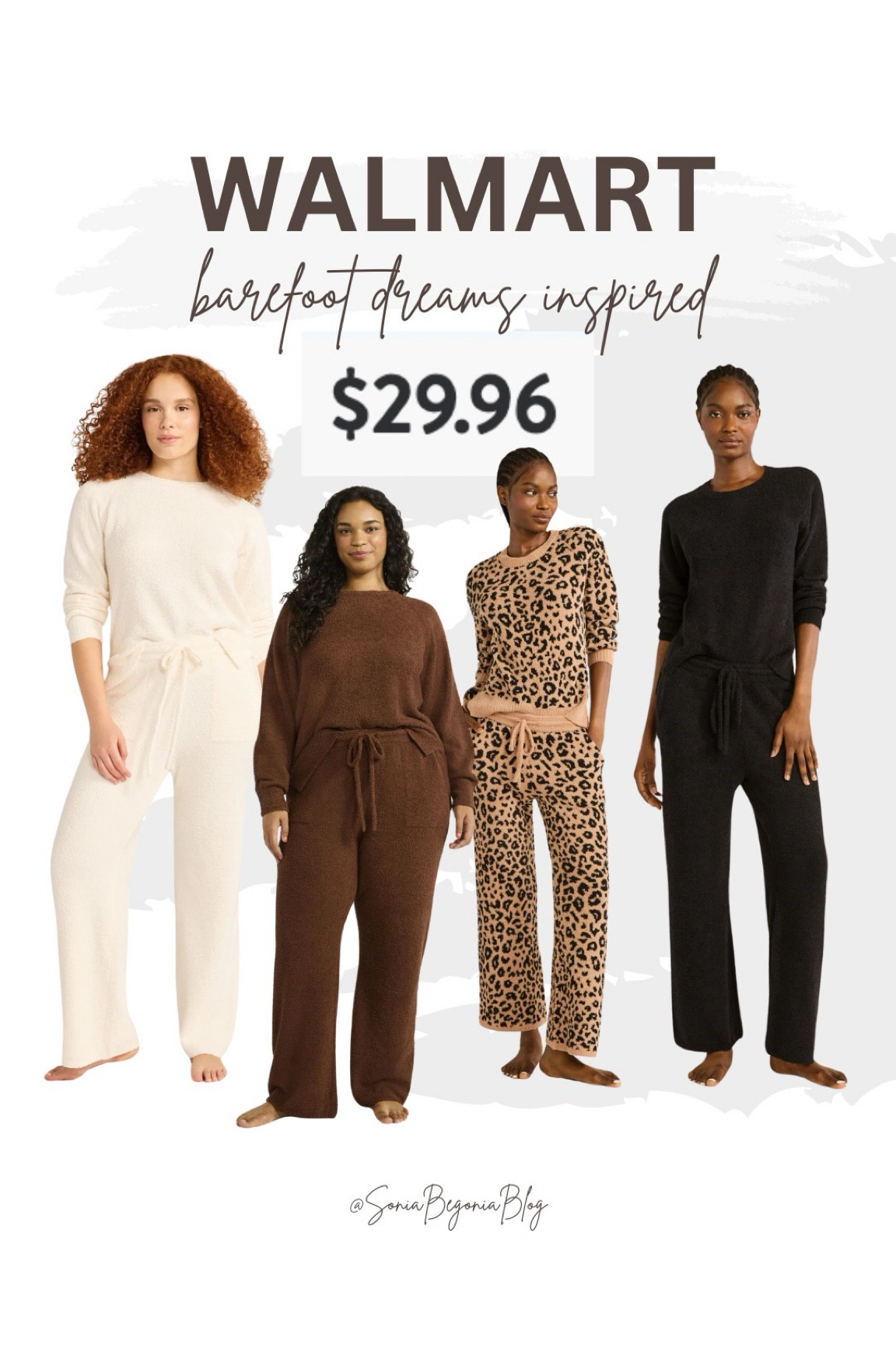 Cozy, chic, and affordable! These Barefoot Dreams-inspired lounge sets from Walmart are a must-have for staying stylish and comfortable this season. Priced at just $29.96, you can snag these dreamy looks without breaking the bank. Which color are you loving most—classic cream, rich brown, bold leopard, or sleek black? 🖤✨ #WalmartFashion #AffordableStyle #CozyChic #BarefootDreamsInspired

#LTKGiftGuide #LTKHoliday #LTKSeasonal