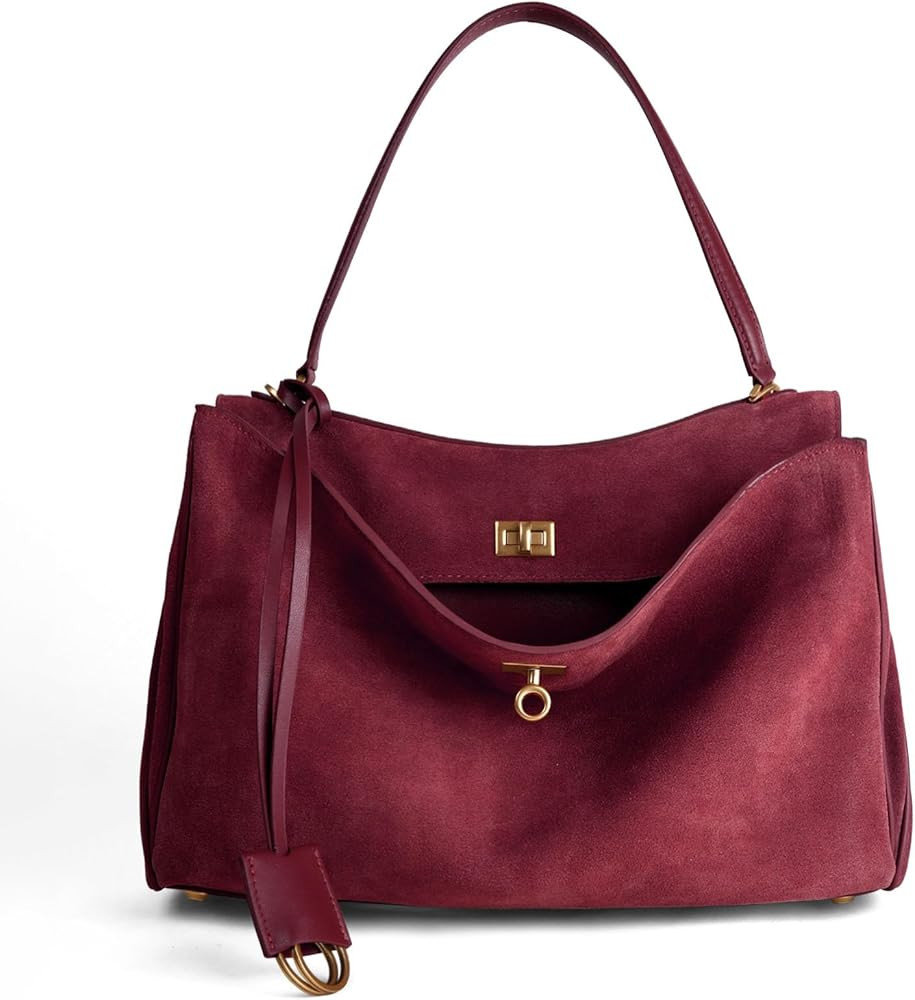 Genuine Leather Tote Bag for Women: Soft Leather Shoulder Handbags for Ladies - Satchel Purse for... | Amazon (US)