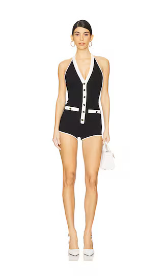 Audrey Romper in Black | Revolve Clothing (Global)