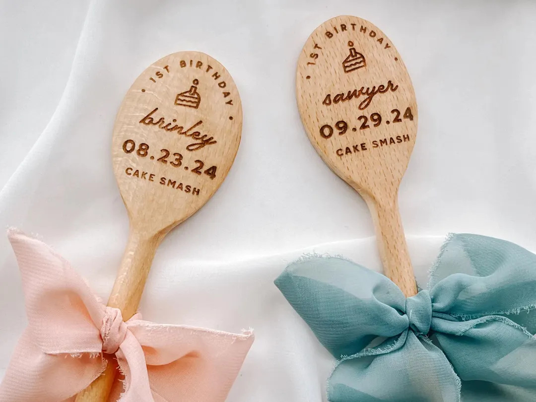 First Birthday Cake Smash Spoon First Birthday Photo Prop Personalized Wooden Spoon Smash Cake 1s... | Etsy (US)