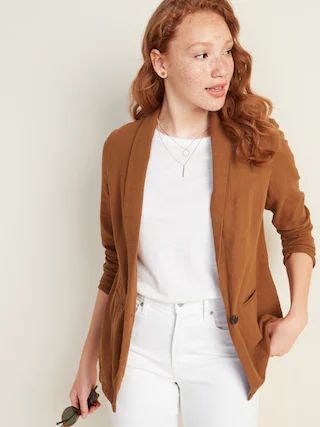 Linen-Blend Blazer for Women | Old Navy (US)