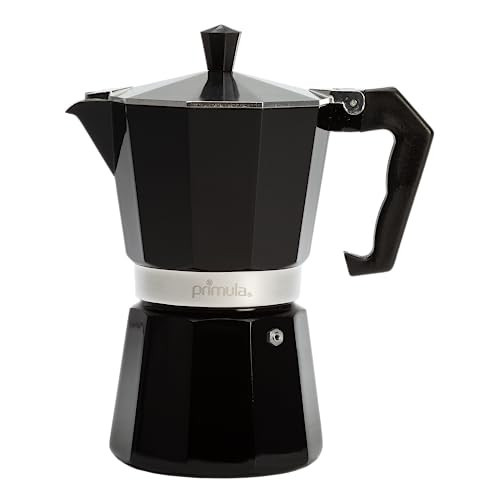 Primula Classic Moka Pot Stovetop Espresso and Coffee Maker, Italian and Cuban Cafetera for Rich Espresso Brewing, Durable Aluminum Greca Coffee Maker with Easy Grip Handle, 6-Cup, Black | Amazon (US)