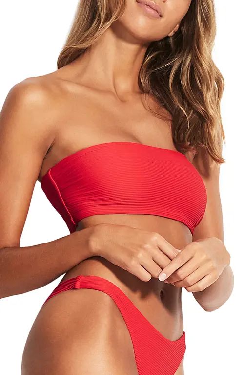 Seafolly Essential Tube Bikini Top in Chili at Nordstrom, Size 4 Us | Nordstrom