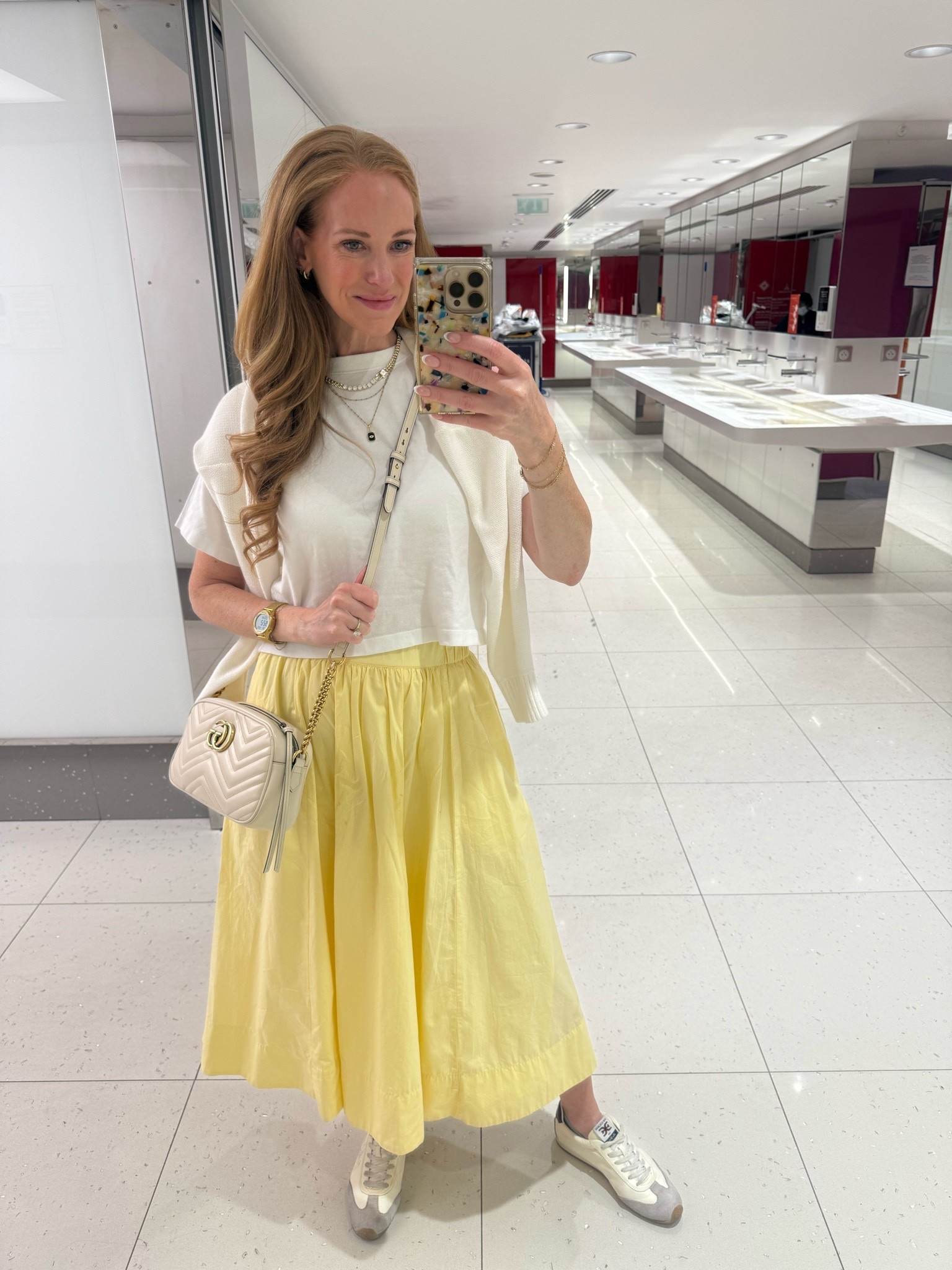 Paris > Amsterdam 
This Yellow flowy skirt is so comfortable for travel! With the best cropped white T-shirt and sneakers.

#LTKdayinmylife #LTKootd #LTKTravel