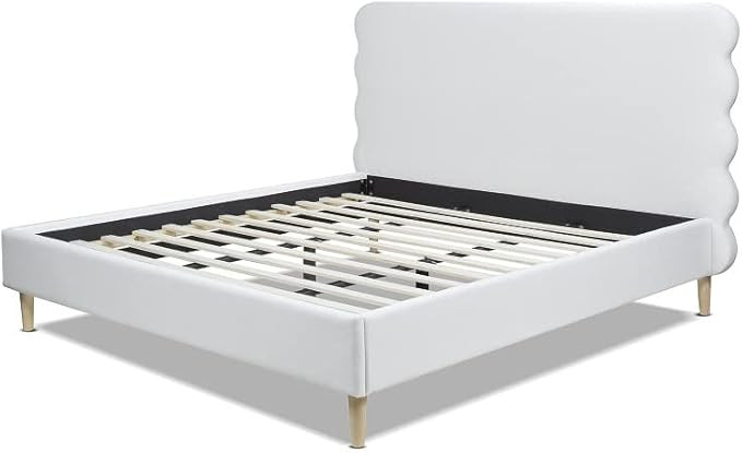 Jennifer Taylor Home Stockholm Modern Wavy Headboard Platform Bed, King | Amazon (US)