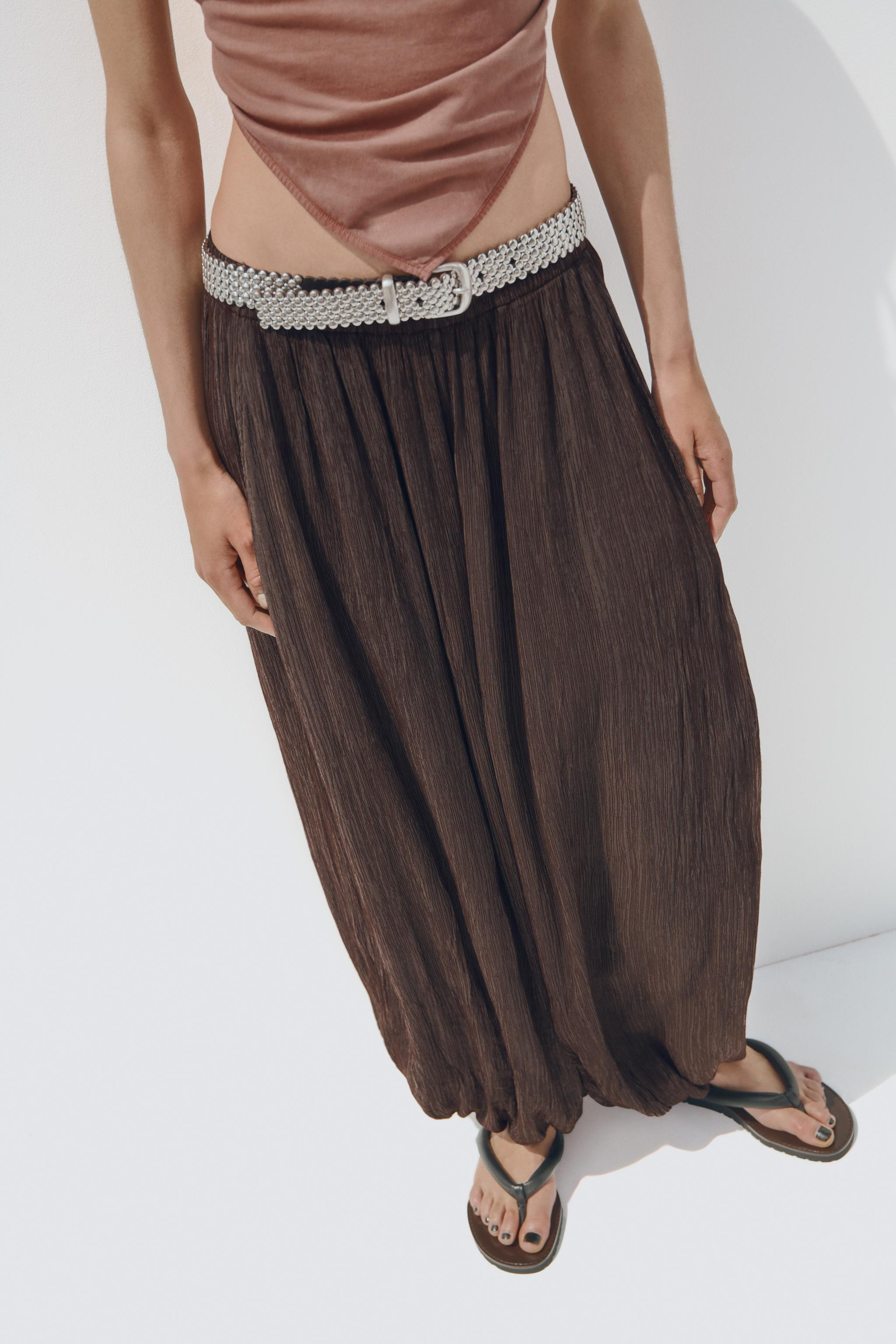 TEXTURED BALLOON TROUSERS | Zara US