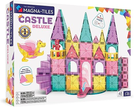 MAGNA-TILES Castle DLX 48-Piece Magnetic Construction Set, The Original Magnetic Building Brand | Amazon (US)