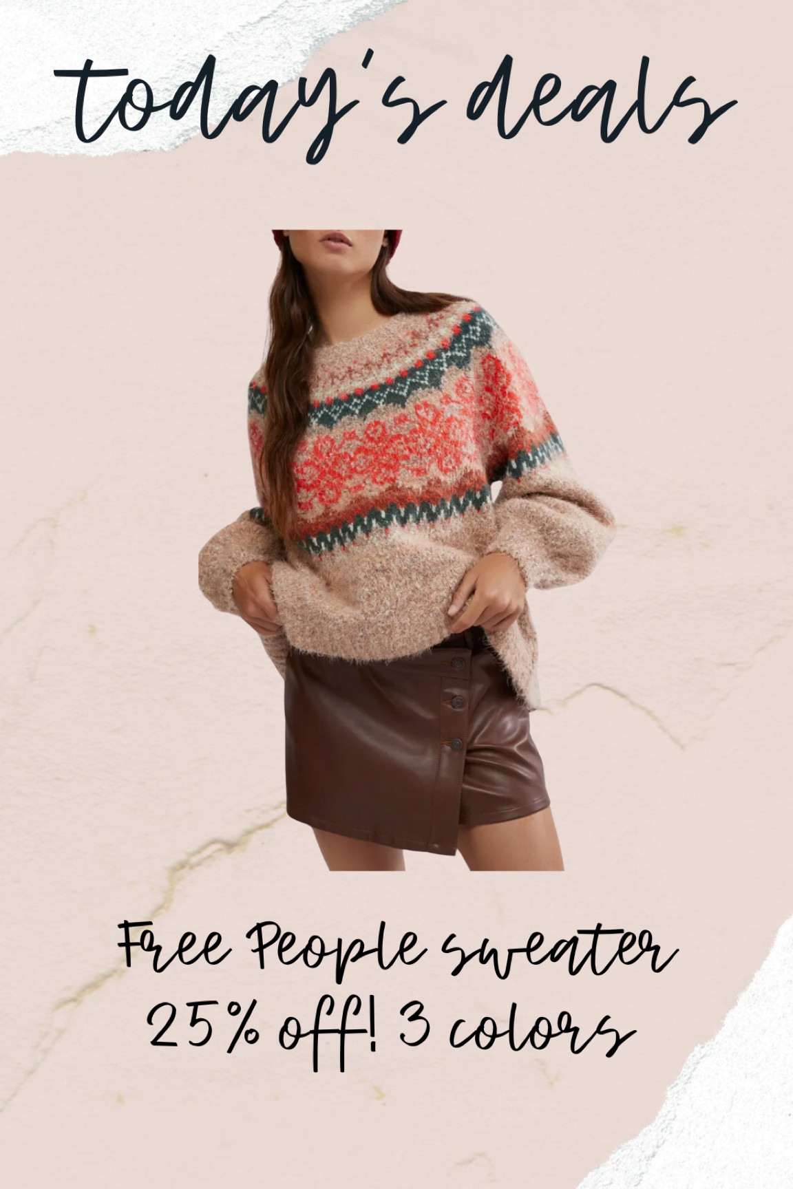 Free people sweater, fair isles sweater 

#LTKHoliday #LTKSaleAlert #LTKGiftGuide