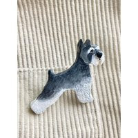Hand-Carved Clay Schnauzer Pin Lightweight Dog Brooch | Etsy (US)