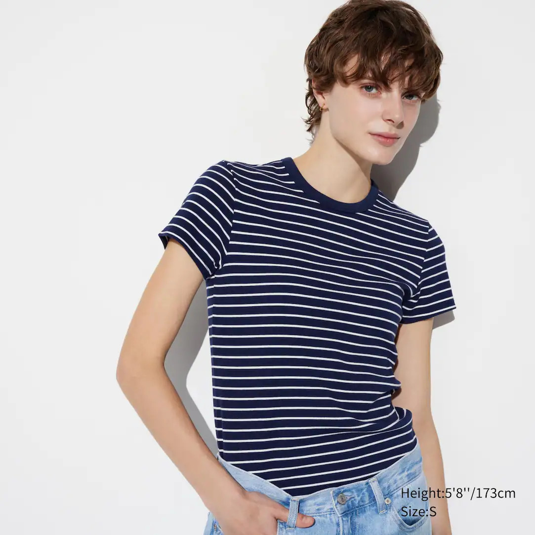 T-SHIRT CÔTELÉ À RAYURES | Uniqlo FR