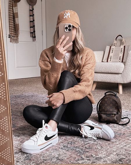 This cardigan with faux leather leggings and Nike sneakers is perfect for a low-key weekend. Sneakers are having a Black Friday sale!

#LTKCyberWeek #LTKHoliday #LTKsalealert