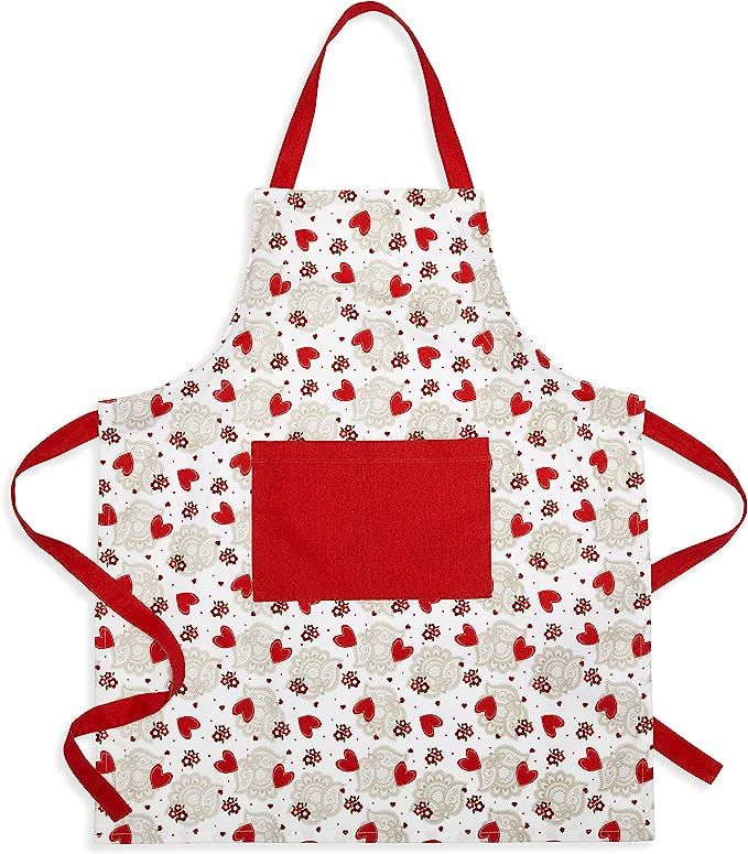 Cackleberry Home Hearts & Lace Bib Apron with Front Pocket and Adjustable Strap | Amazon (US)