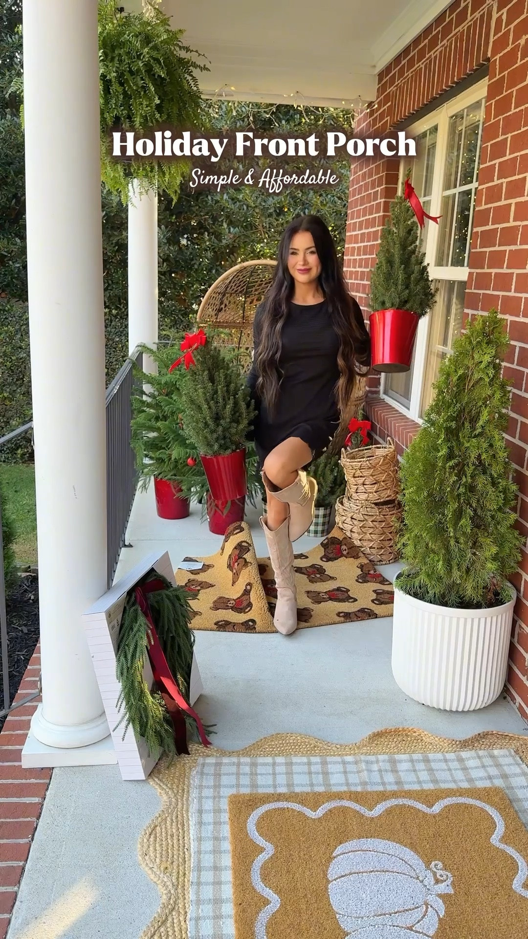 🤎✨ Feeling festive✨🤎

Details: The wreath, teddy bear doormat, and all layering rugs are from Walmart. All of these super cute live mini Christmas trees are from Lowe’s (and they include the decorative planters, bows, ornaments). These baskets I found at Homegoods earlier this year. They almost always have similar ones!

#walmartfinds #lowesfinds #holidayfrontporch #christmas #ralphlaurenchristmas 

#LTKHome #LTKHoliday