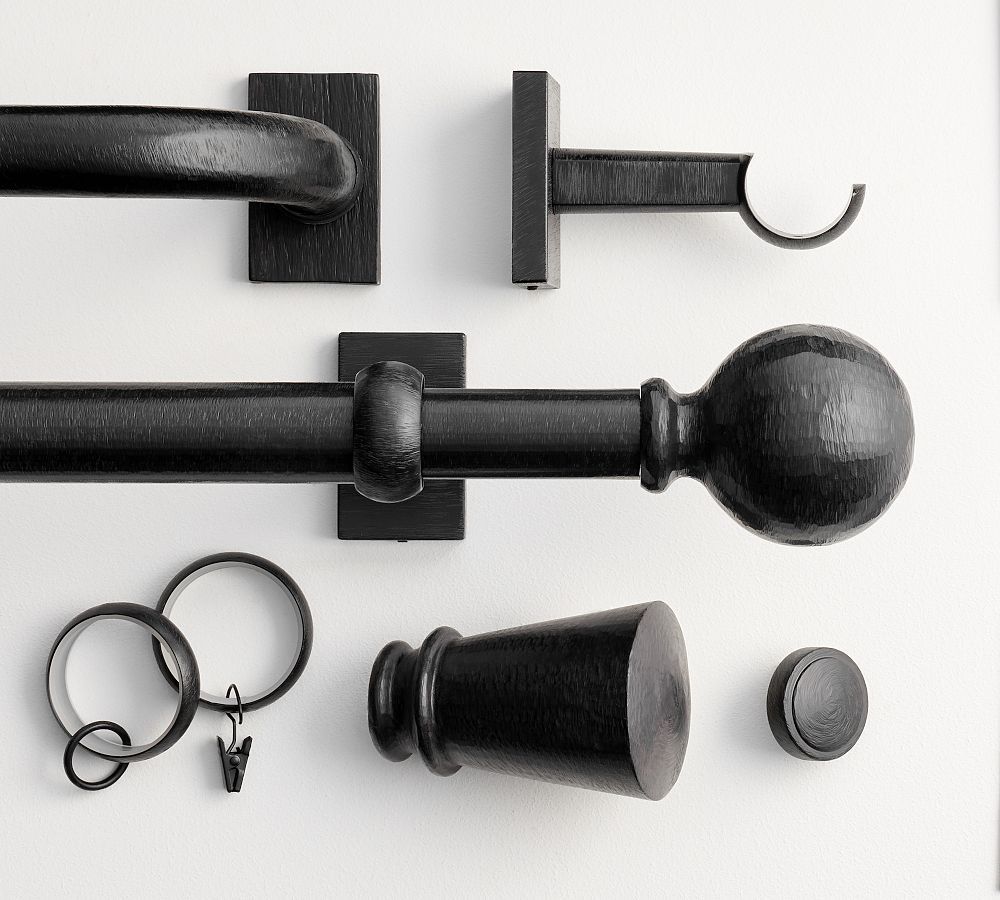 Cast Iron Black Curtain Hardware Collection | Pottery Barn (US)