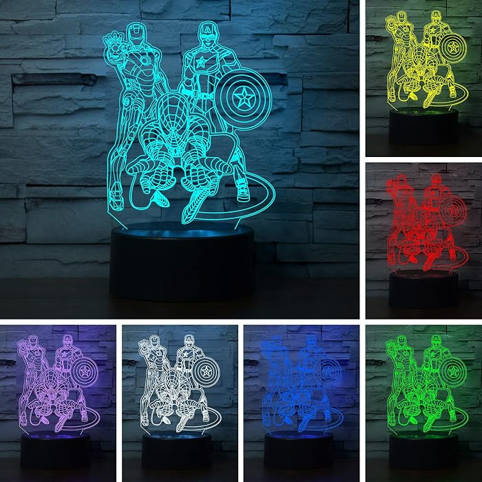 3D Illusion LED Night Light,Visual Creative 7 Colors Gradual Changing Touch Switch USB Table Lamp... | Amazon (US)