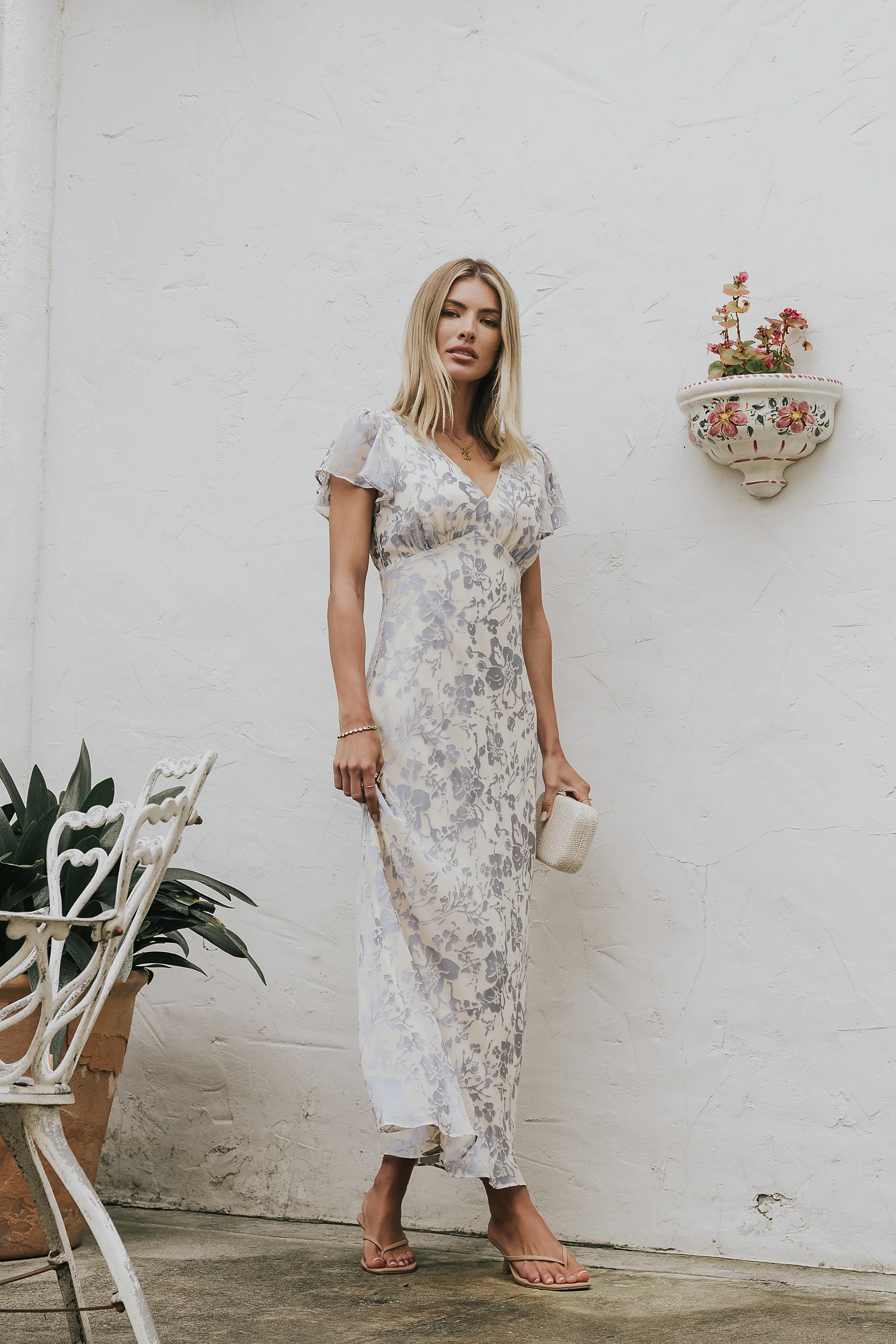Ashtin Floral Maxi Dress in Blue | Böhme US
