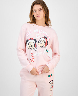 Disney Juniors' Mickey & Minnie Holiday Graphic Crewneck Sweatshirt - Macy's | Macy's
