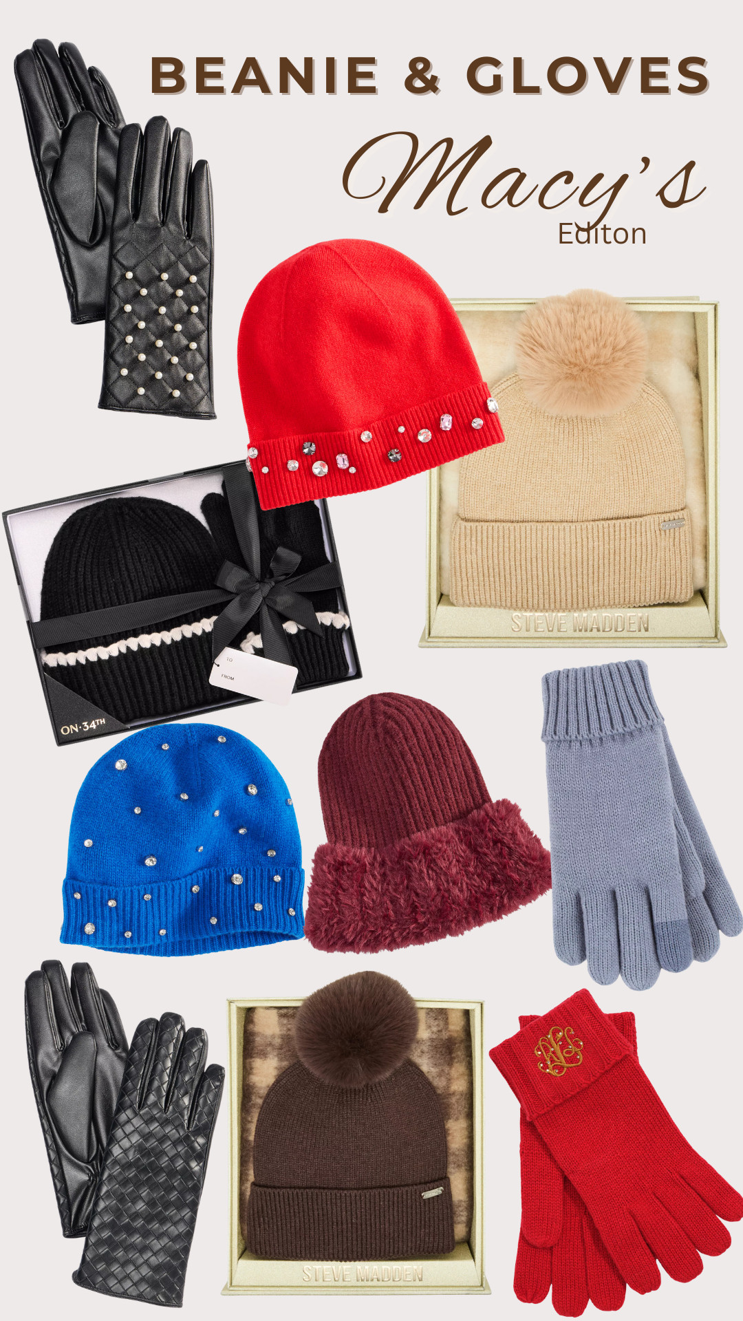 Easy winter staples that also make great gifts 🎁 Beanies and gloves I’m loving right now—warm, stylish, and under-the-radar good finds from Macy’s.

#LTKFIND  

 #LTKGiftGuide #LTKHoliday #LTKSeasonal