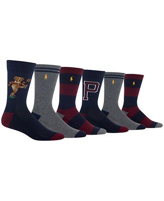 Men's 6-Pk. Bear Crew Socks | Macys (US)