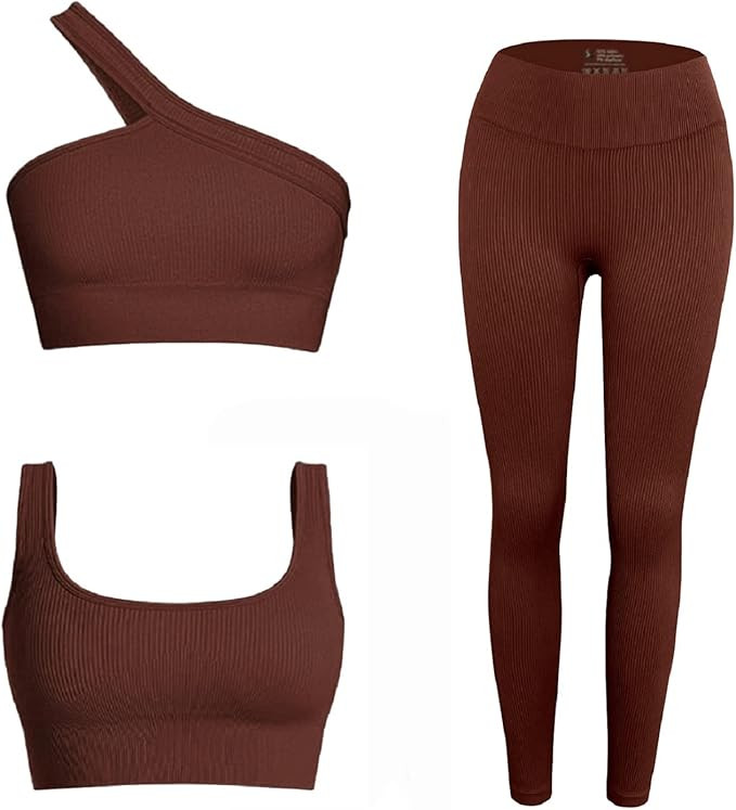 Workout Sets for Women, Cut Seamless Matching Sets 2 Pieces Outfits, Sexy Two Piece Workout Outfi... | Amazon (US)