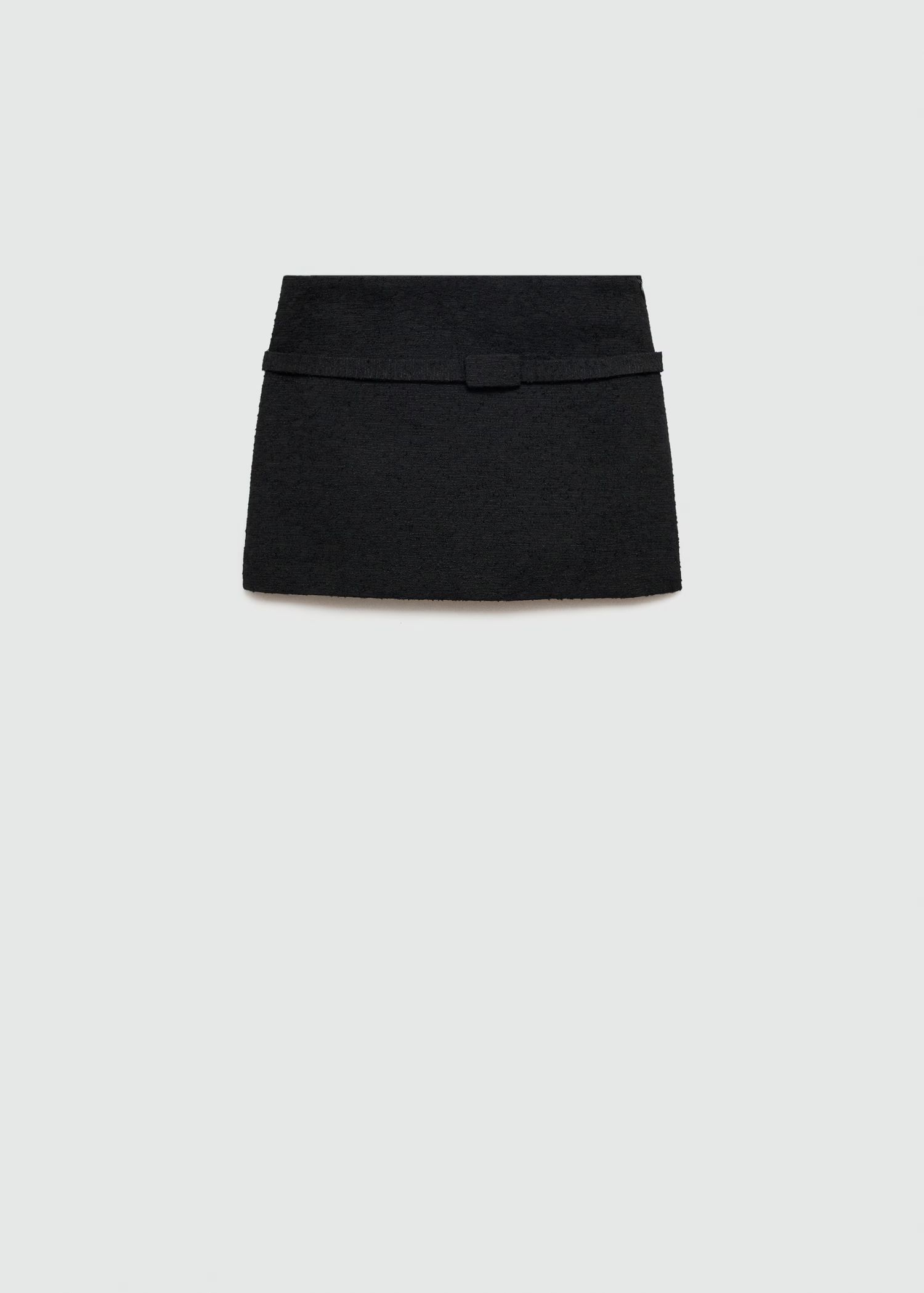 Tweed mini skirt with decorative belt | MANGO (US)