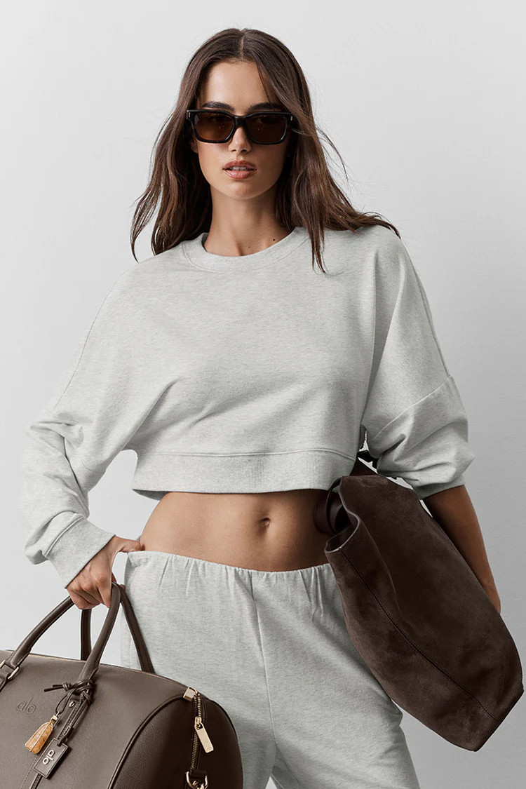 Cropped Sway Crew Neck Pullover | Alo Yoga