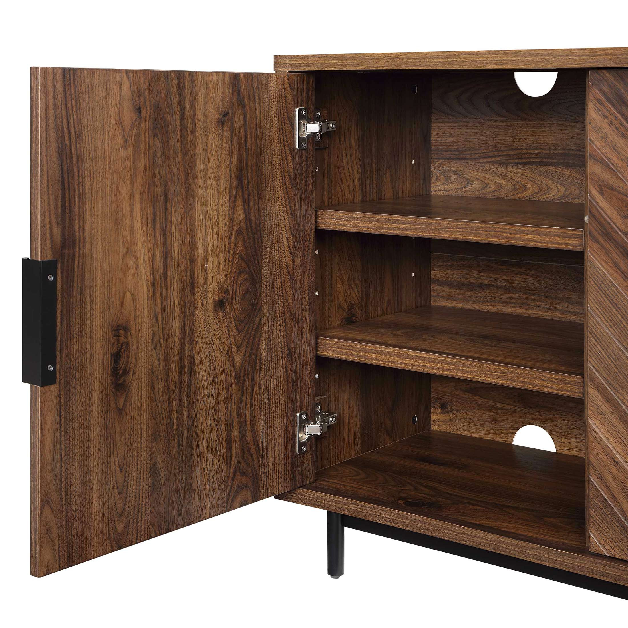 Better Homes & Gardens Wyatt Geo TV Stand for TVs up to 70",  Walnut Finish | Walmart (US)