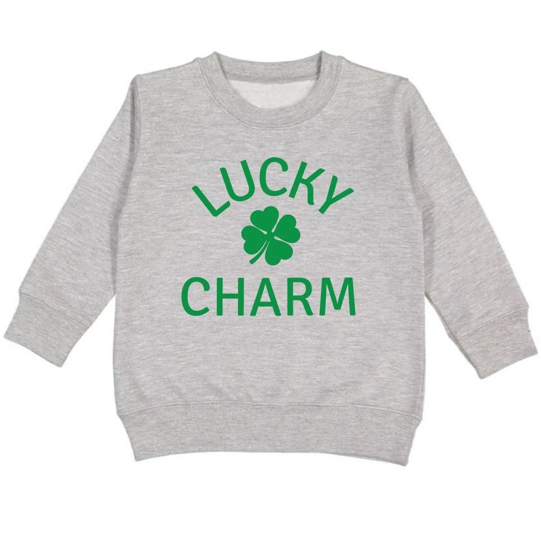 Lucky Charm Shamrock St. Patrick's Day Sweatshirt - Gray | Sweet Wink
