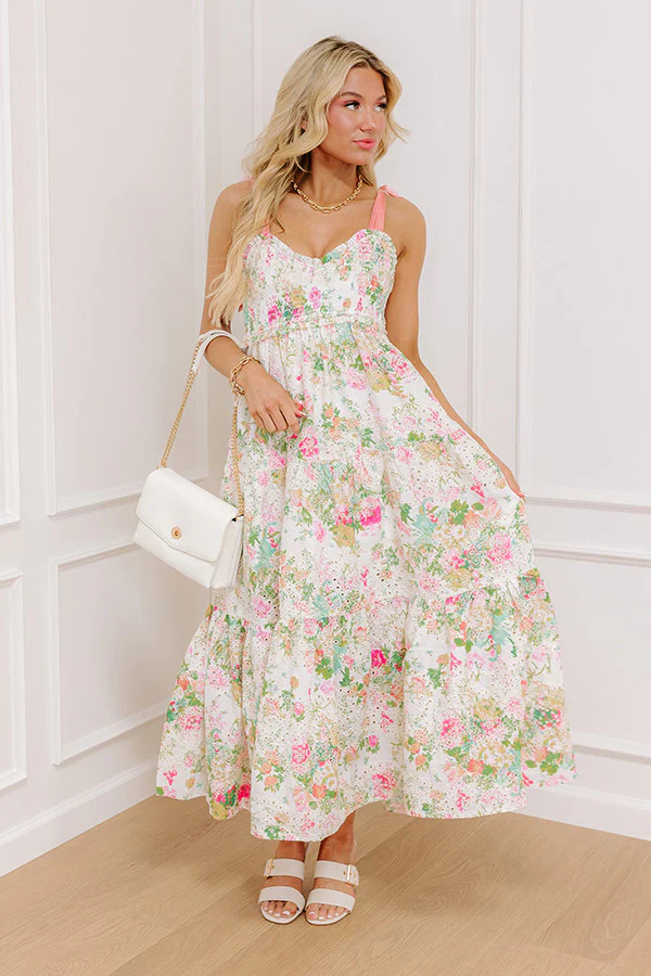 Garden Grace Floral Eyelet Maxi Dress | Impressions Online Boutique