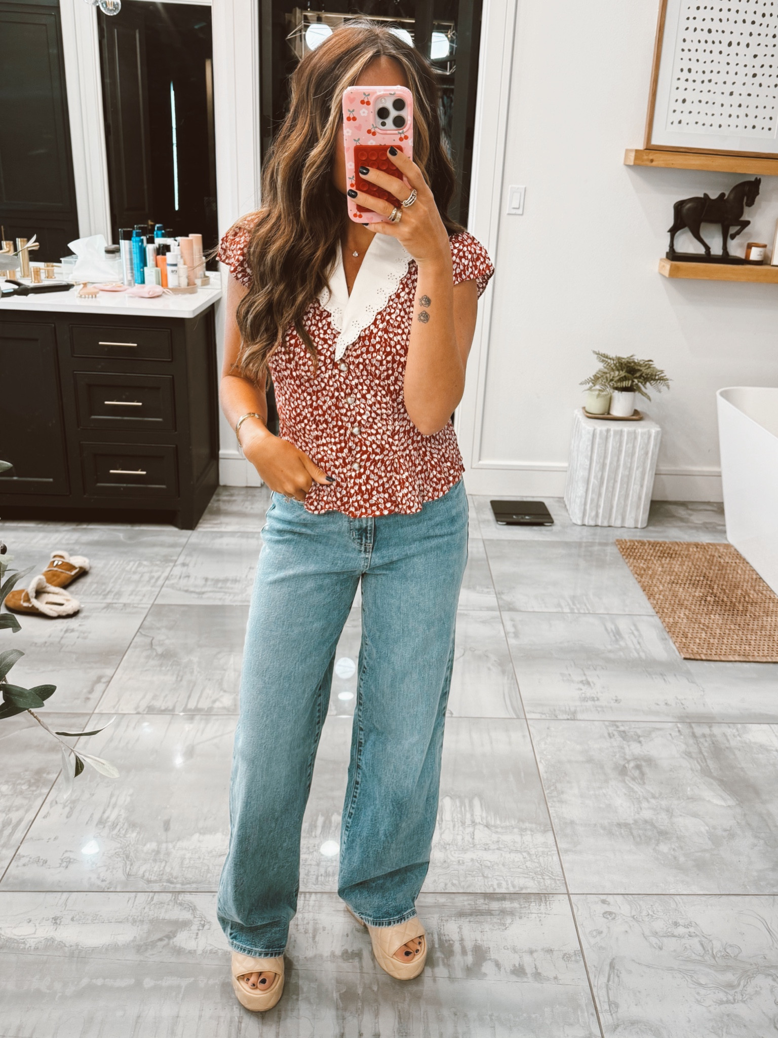 What I wore to church today! Size 4 top and 0 in jeans! Jeans are under $40!

#LTKStyleTip #LTKFindsUnder50