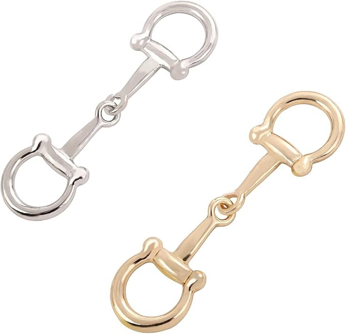 YLYSLFC 2Pcs Simple and Elegant Horsebit Silk Scarf Buckle Ring Scarf Rings for Women | Amazon (US)